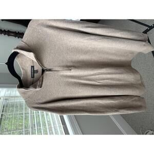 Banana Republic Men's Beige Quarter-Zip Pullover Sweater XXL